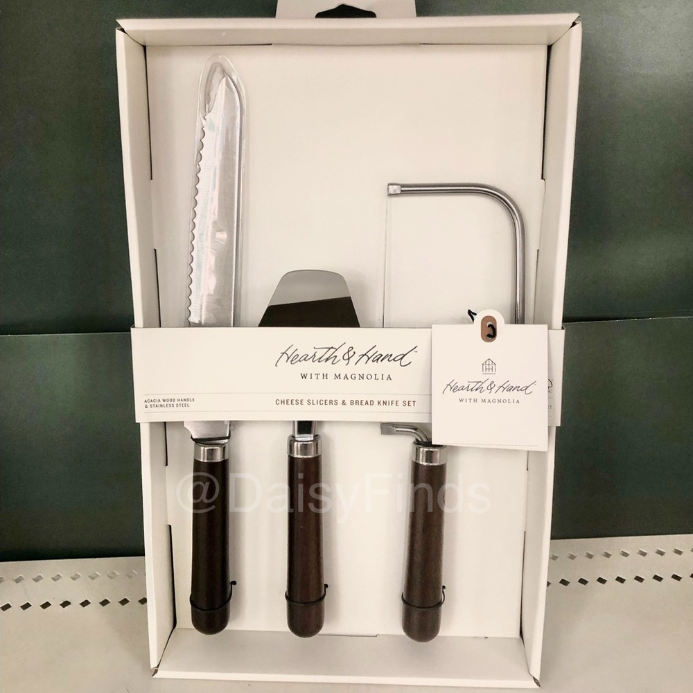 Set of 3 Cheese and Bread Knives Dark Brown - Hearth & Hand™ with Magnolia